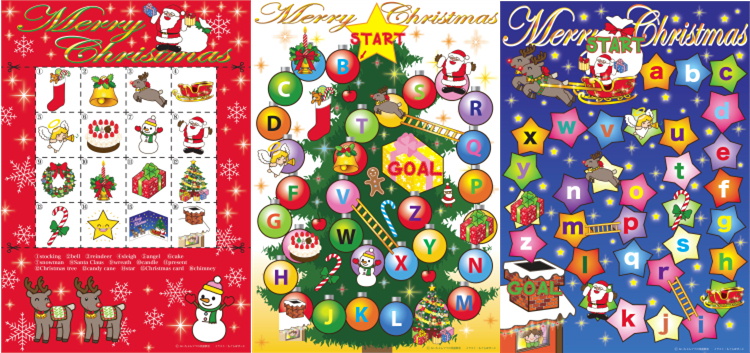 クリスマスゲームおすすめは英語フォニックスすごろく ビンゴ ダウンロード版 みいちゃんママの英語教室 フォニックス英語発音矯正専門