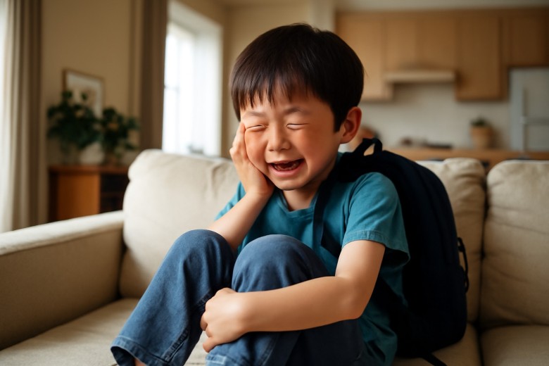 帰宅後大泣きする小学生